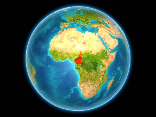 Kameroen op de planeet aarde — Stockfoto