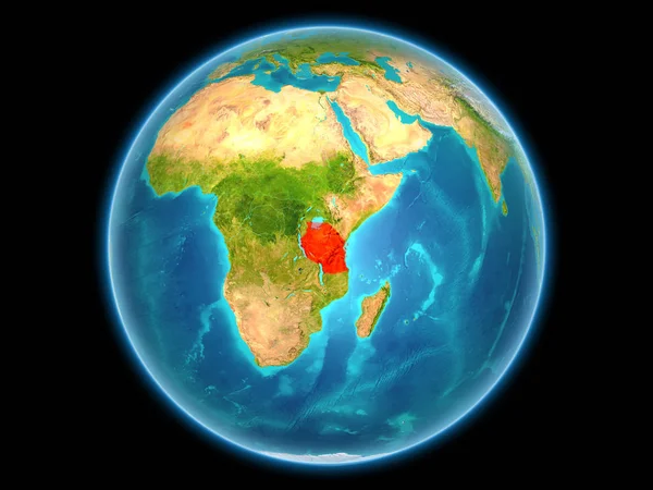 坦桑尼亚在地球上 — 图库照片