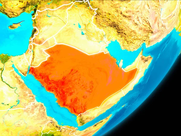 Vista dell'orbita dell'Arabia Saudita — Foto Stock