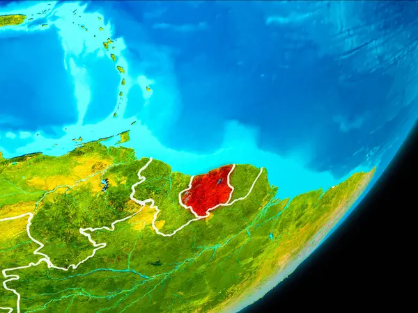 W widoku Orbita Surinamu — Zdjęcie stockowe
