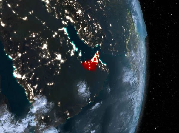 Ночь над ОАЭ на Земле — стоковое фото