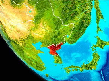 Kuzey Kore uzaydan yeryüzündeki