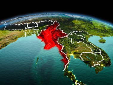 Planet Earth uzayda Myanmar