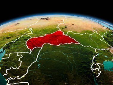 Orta Afrika Planet Earth uzayda