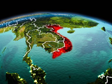 Planet Earth uzayda Vietnam