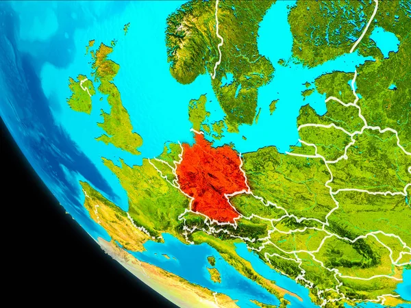Německo na zemi z vesmíru — Stock fotografie