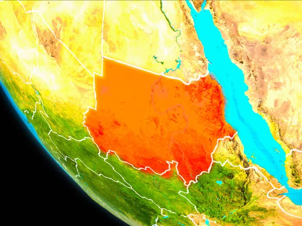 Sudan sulla Terra dallo spazio — Foto Stock