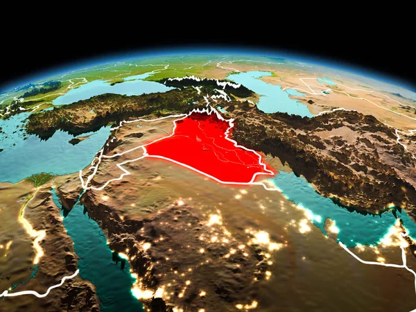 Iraq sul pianeta Terra nello spazio — Foto Stock
