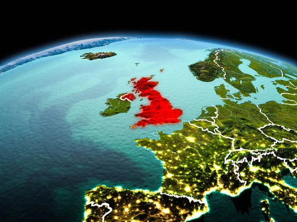 United Kingdom on planet Earth in space — Stock Photo, Image