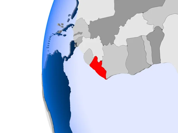 Mapa da Libéria no mundo político — Fotografia de Stock