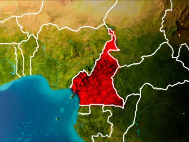 Yeryüzünde Kamerun Haritası