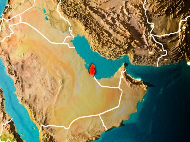 Yeryüzünde Katar Haritası