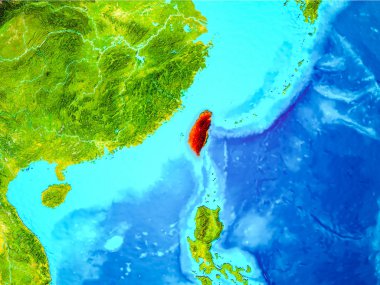 Tayvan kırmızı yeryüzünde