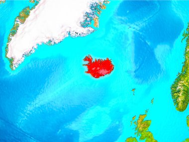 İzlanda dünya üzerindeki kırmızı