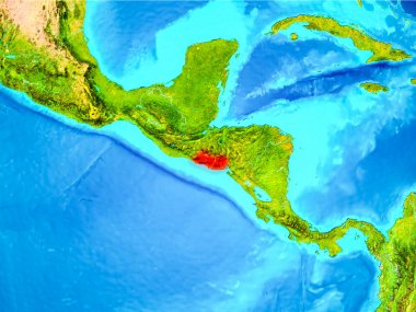 El Salvador dünya üzerindeki kırmızı