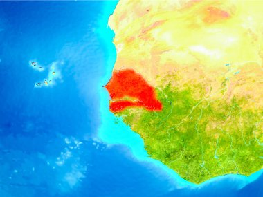 Senegal dünya üzerindeki kırmızı