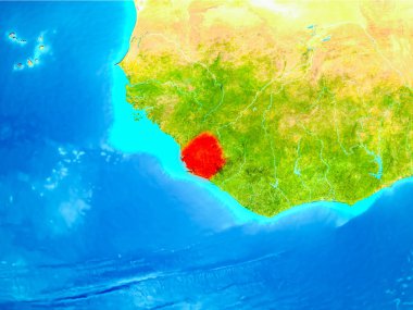 Sierra Leone dünya üzerindeki kırmızı