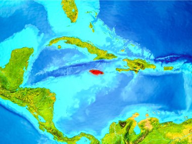 Dünya üzerindeki kırmızı Jamaika'da