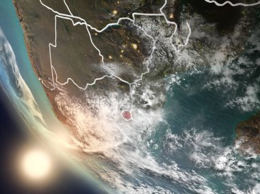 Svaziland uzaydan yukarıda günbatımı