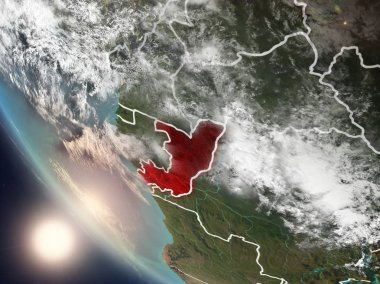 Günbatımı Kongo'dan alan yukarıda