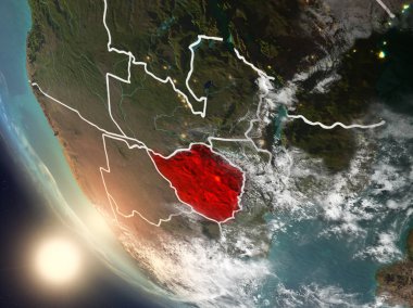 Günbatımı Zimbabve uzaydan yukarıda