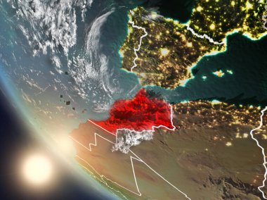 Günbatımı Fas uzaydan yukarıda