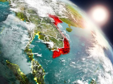 Vietnam gündoğumu sırasında uzaydan