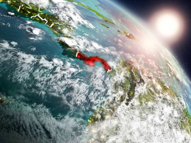 Panama gündoğumu sırasında uzaydan