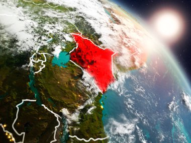 Kenya gündoğumu sırasında uzaydan