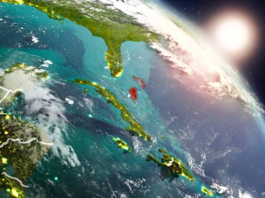 Bahamalar gündoğumu sırasında uzaydan