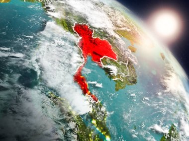 Tayland gündoğumu sırasında uzaydan