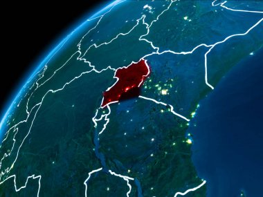 Uganda Haritası geceleri