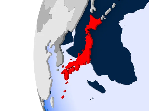 Mapa Japonii na Globus polityczny — Zdjęcie stockowe