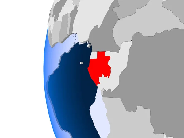 Mapa do Gabão no globo político — Fotografia de Stock