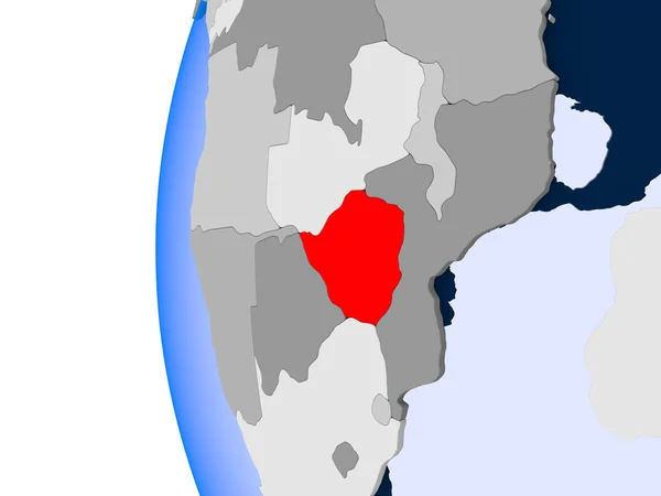 津巴布韦上政治全球地图 — 图库照片