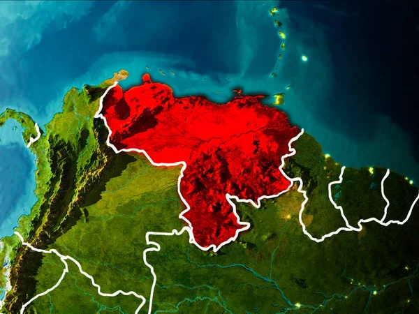 Karte von Venezuela auf der Erde — Stockfoto