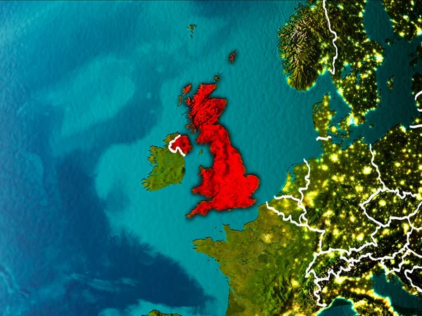 Карта Великобритании на Земле — стоковое фото