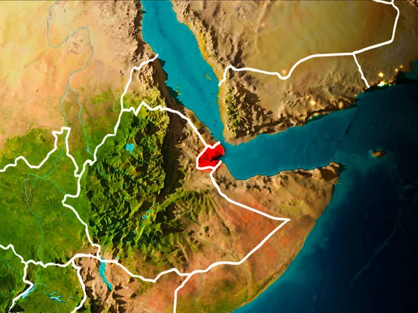 La carte de Djibouti sur Terre — Photo