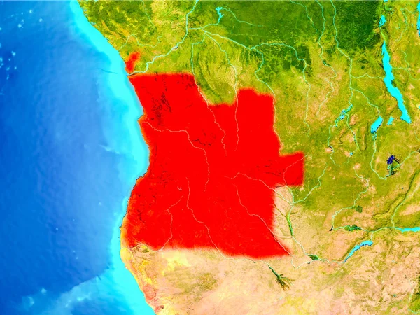 Angola en rouge sur Terre — Photo