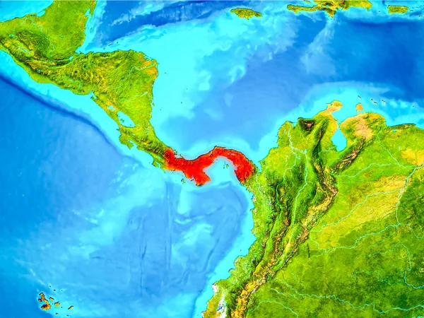 지구에 빨간색 파나마 — 스톡 사진