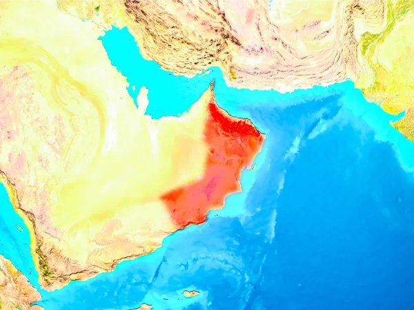 Oman in red on Earth