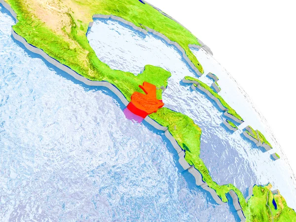 Гватемала в червоних моделі Землі — стокове фото