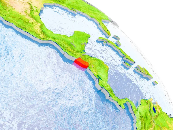 Ель-Сальвадор в червоних моделі Землі — стокове фото