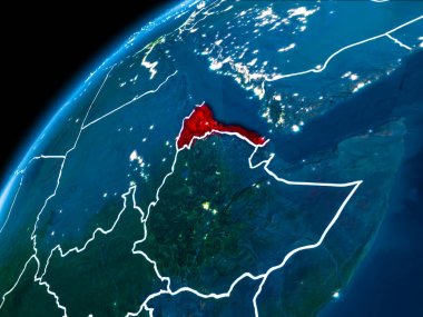 Eritre Haritası geceleri