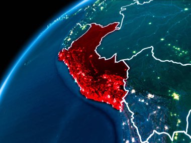Peru Haritası geceleri