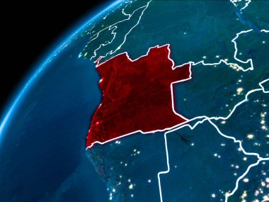 Angola Haritası geceleri