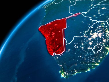 Namibya Haritası geceleri