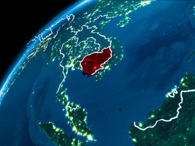 Kamboçya Haritası geceleri