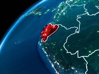 Ekvador Haritası geceleri