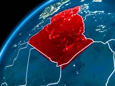 Cezayir Haritası geceleri